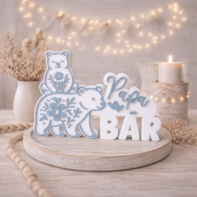 STL 3D Druck Datei Aufsteller Bärenpapa Papa Bär Vatertag Männergeschenk 3D-Druck Datei – Bild 7