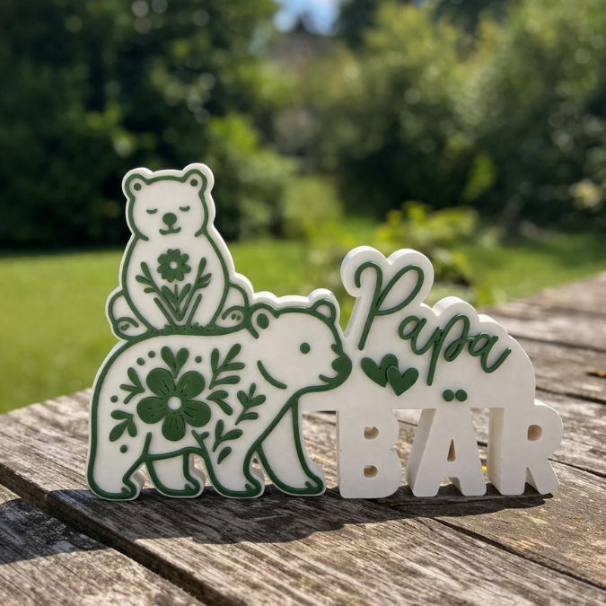 STL 3D Druck Datei Aufsteller Bärenpapa Papa Bär Vatertag Männergeschenk 3D-Druck Datei – Bild 4