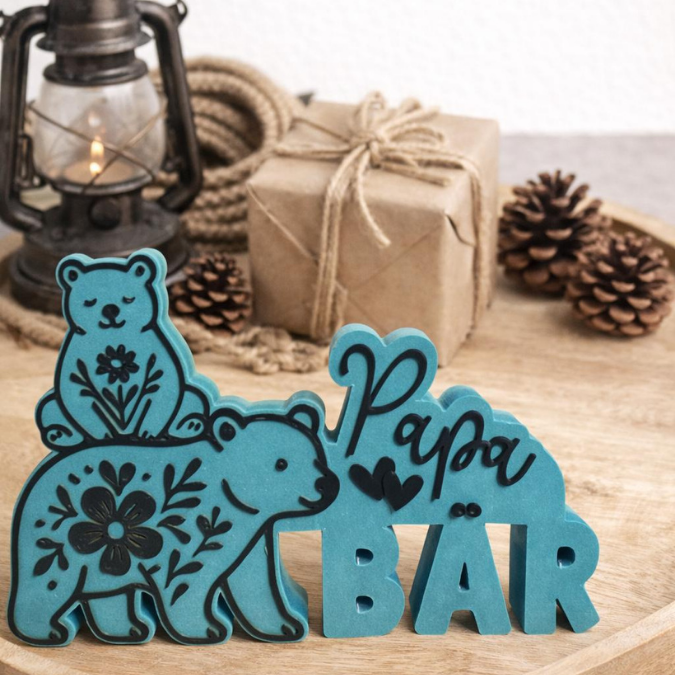STL 3D Druck Datei Aufsteller Bärenpapa Papa Bär Vatertag Männergeschenk 3D-Druck Datei – Bild 8