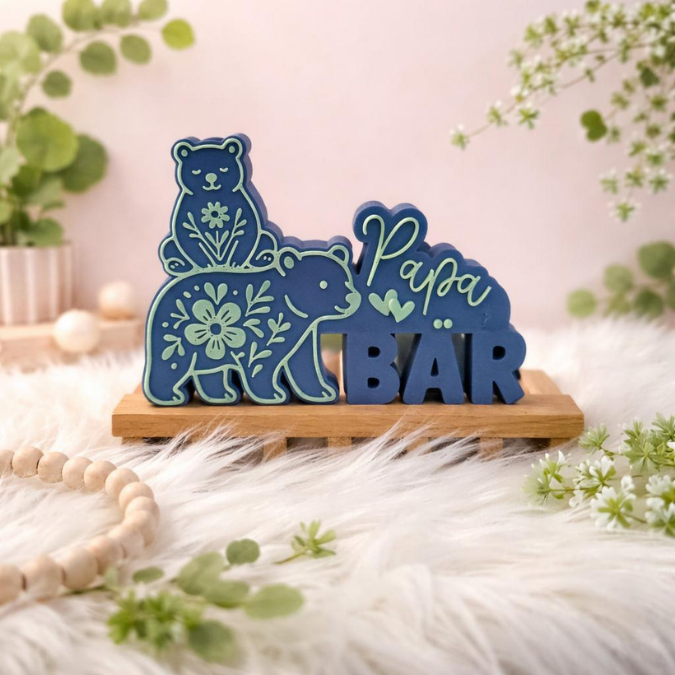 STL 3D Druck Datei Aufsteller Bärenpapa Papa Bär Vatertag Männergeschenk 3D-Druck Datei – Bild 3