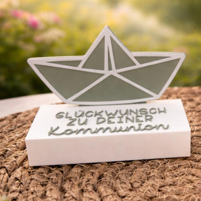 STL 3D Druck Datei Aufsteller Papierboot Taube Kirche Jugendweihe Aufsteller für Blumen, Konfirmation Kommunion Firmung 3D-Druck Datei – Bild 6