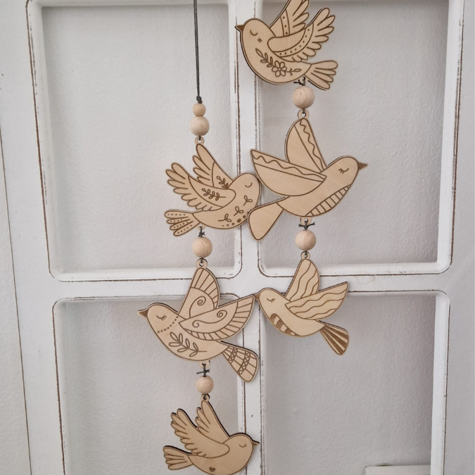 SVG Laserdatei Vögel Vogel Vögelchen Sonnenfänger Frühling Sommer Anhänger Geschenkanhänger viele designs mit 1 & 2 Löchern SVG-Datei – Bild 8