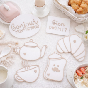 STL 3D-Druck Datei 6er Set Untersetzer Dekobretter Croissant Frenchtoast Frühstück Frankreich Kaffee Dekoteller Tee 3D Geschenkidee 3D-Datei