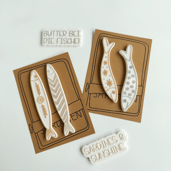 STL 3D Druck Datei 6 Designs Magnete XL Sardienen Fische Magnet für Magneten mit 8mm Durchmesser 3D-Druck Datei Kühlschrankmagnet Boho Skandi – Bild 4