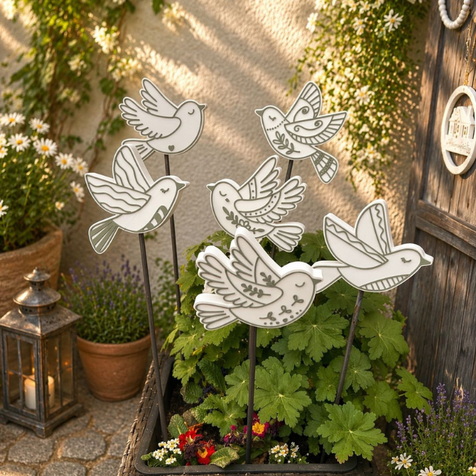 1 STL 3D Druck Datei 6 Designs Gartenstecker Vogel Vögel Pflanzen Outdoor Deko Beetstecker Pflanzenstecker für 6mm, 8mm & 10mm Stäbe Bambu – Bild 9