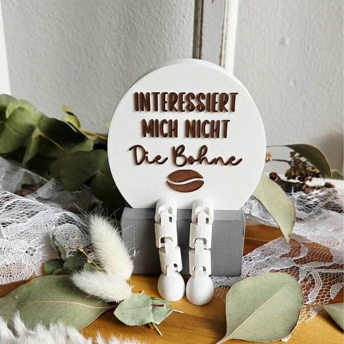 3MF für Bambu 3D Druck Datei 2 Designs Wackelbeine Statement Ist mir Latte Kaffee Bohne mit Beinen Deko 3D-Druck 3MF kawaii cute boho flexi – Bild 7
