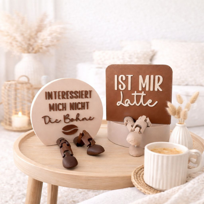 3MF für Bambu 3D Druck Datei 2 Designs Wackelbeine Statement Ist mir Latte Kaffee Bohne mit Beinen Deko 3D-Druck 3MF kawaii cute boho flexi – Bild 6
