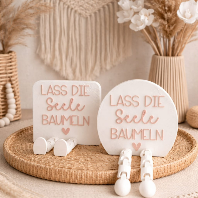 3MF für Bambu 3D Druck Datei 2 Designs Wackelbeine Statement Lass die Seele baumeln mit Beinen Deko 3D-Druck 3MF kawaii cute boho flexi – Bild 4