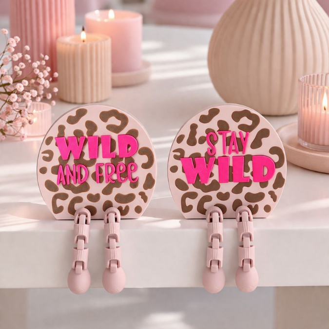 3MF für Bambu 3D Druck Datei 2 Designs Wackelbeine Statement Stay Wild and free Leo mit Beinen Deko 3D-Druck 3mf datei kawaii cute boho flexi friend – Bild 6