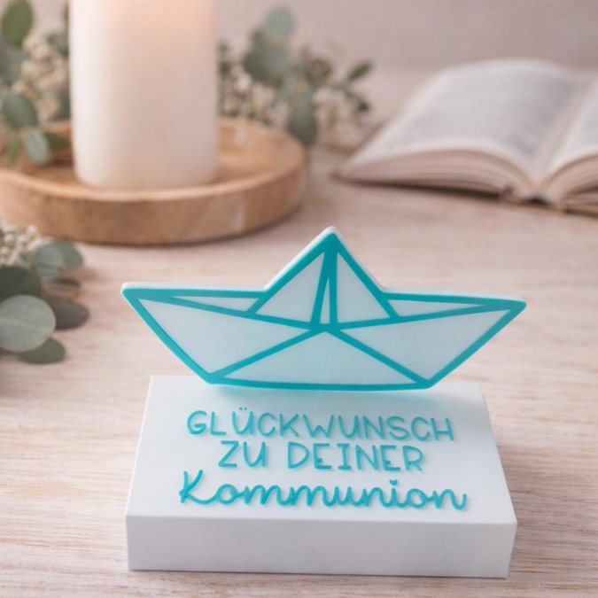 STL 3D Druck Datei Aufsteller Papierboot Taube Kirche Jugendweihe Aufsteller für Blumen, Konfirmation Kommunion Firmung 3D-Druck Datei – Bild 7