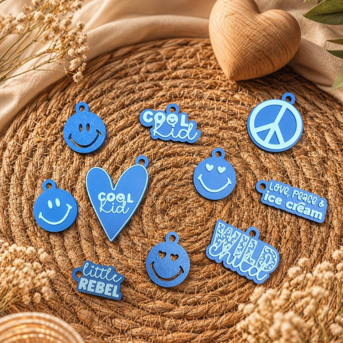 1 STL 3D Druck Datei Cool Kid Kids Schlüsselanhänger 10er Smiley Wild child leo Schulkind Einschulung litlle rebel Schulranzen 3D-Druck Datei – Bild 5