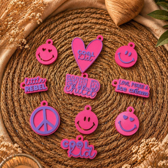 1 STL 3D Druck Datei Cool Kid Kids Schlüsselanhänger 10er Smiley Wild child leo Schulkind Einschulung litlle rebel Schulranzen 3D-Druck Datei – Bild 6