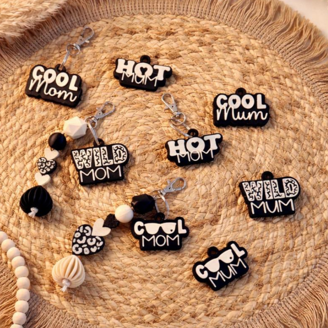 1 STL 3D Druck Datei 8 designs Schlüsselanhänger Cool Mum Mom Wild Leo Animalprint Mama Muttertag 3D-Druck Datei