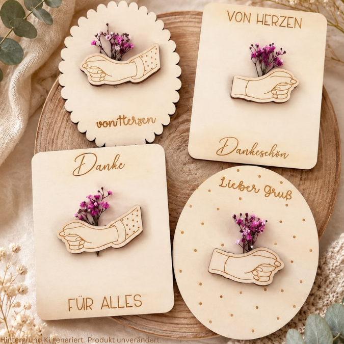 SVG Laserdatei Geschenk Karten für Blumen Gutscheine Liebesbrief Hand blumenstrauß Trockenblumen Postkarten Grußkarten SVG Datei – Bild 4