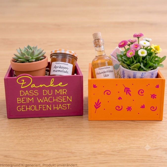STL 3D Druck Datei Box mit Schiebefront austauschbar inkl 4 Designs Danke Erzieherin Erzieher 3D-Druck Datei Kindergartenabschied Geschenk