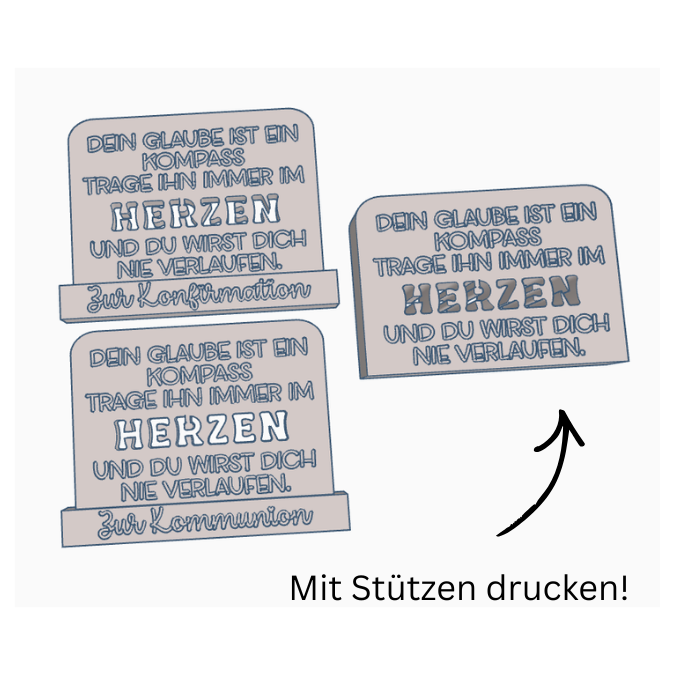 STL 3D Druck Datei 3er Set Glaube Kompass kirchlich Kirche Konfirmation Kommunion Segen Tischdeko Geldgeschenk Verpackung Geld 3D-Druck Date – Bild 2