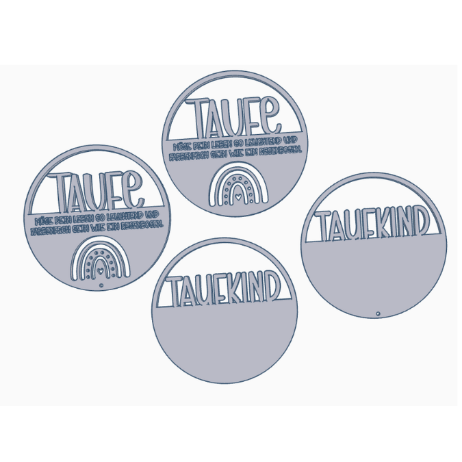 STL 3D Druck Datei 4 designs kränze zur Taufe personalisierbar Regenbogen Kirche 3D-Druck Datei Glaube Liebe Hoffnung Sonnenfänger 3D-Druck – Bild 2