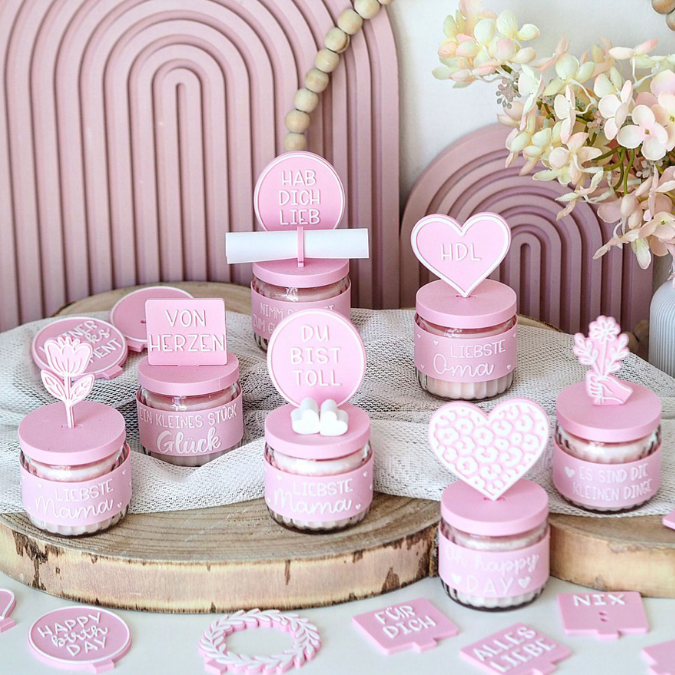 STL 3D Druck Datei XXl Set für Kerzenglas Banderolen Deckel und Stecker Hök Gök 3D-Druck Datei Mama Oma Geburtstag Mitbringsel Geldgeschenk – Bild 6