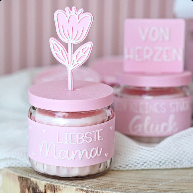 STL 3D Druck Datei XXl Set für Kerzenglas Banderolen Deckel und Stecker Hök Gök 3D-Druck Datei Mama Oma Geburtstag Mitbringsel Geldgeschenk – Bild 21