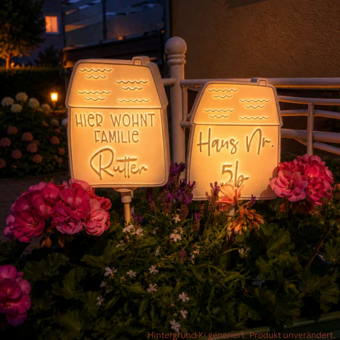 STL 3D Druck Datei Solarlichter Haus 4 Designs zum personalisieren Hausnummer Willkommen 3D-Datei 3D-Druck Vorlage zum stellen oder stecken – Bild 18