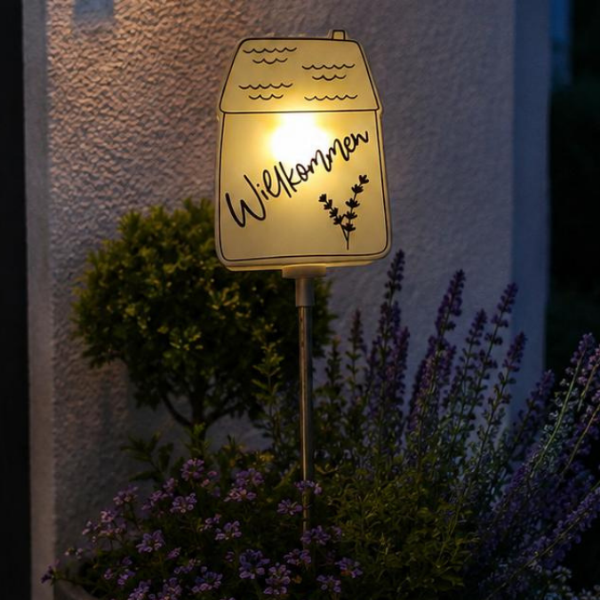 STL 3D Druck Datei Solarlichter Haus 4 Designs zum personalisieren Hausnummer Willkommen 3D-Datei 3D-Druck Vorlage zum stellen oder stecken – Bild 19