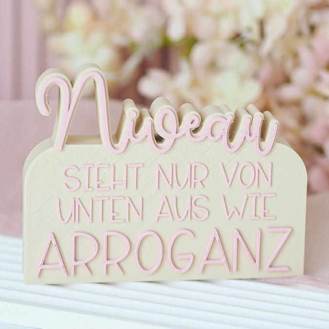 STL 3D Druck Datei Schriftzug Statement 2 designs "Niveau sieht nur von unten aus wie arroganz" 3D-Druck Datei – Bild 4