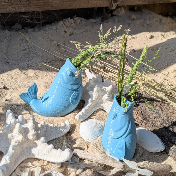 STL 3D Druck Datei 2er Set Vasen Fischvasen Karpfen Fisch Fischmaul Maritim 3d Druck Vase 3D-Druck Datei inkl gefärbter 3mf – Bild 19