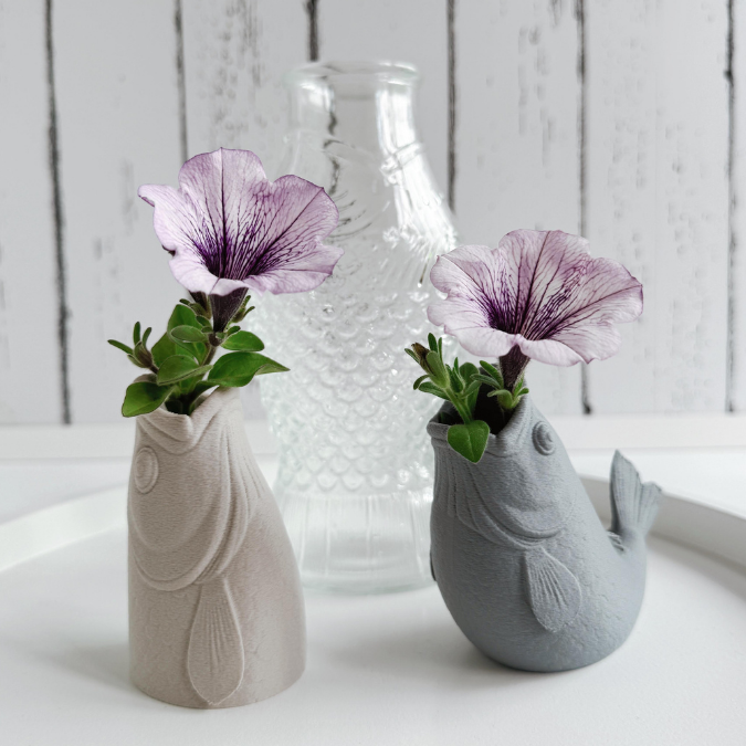 STL 3D Druck Datei 2er Set Vasen Fischvasen Karpfen Fisch Fischmaul Maritim 3d Druck Vase 3D-Druck Datei inkl gefärbter 3mf – Bild 25