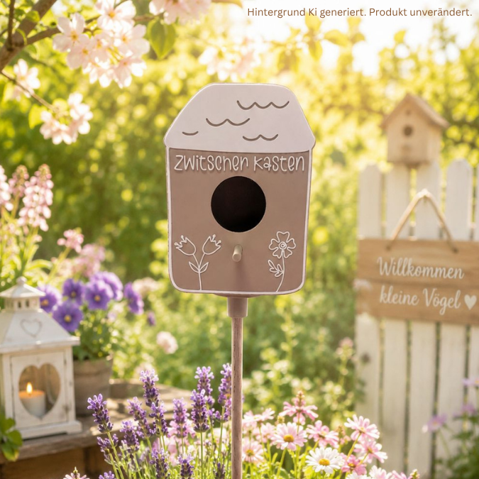 STL 3D Druck Datei Vogelhaus in 2 Designs zum hängen oder stecken inkl Adapter zum kleben für 6/8/10mm Stäbe Garten Zwitscherkasten B&B – Bild 9