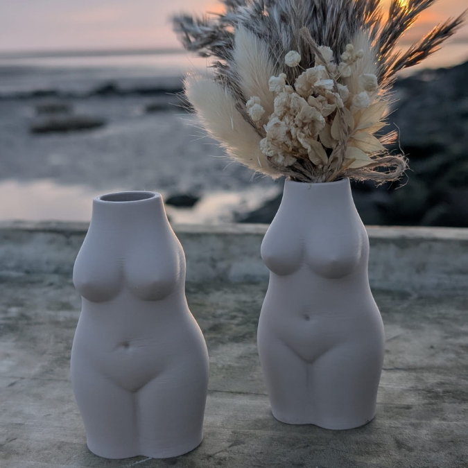 STL 3D Druck Datei 2er Set Body Vasen Frauenkörper Busen Büste Körper Selbstliebe positivity Shabby 3d Druck Vase 3D-Druck Datei Vase Frau