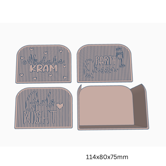 STL 3D Druck Datei Box mit Front zum kleben 3 Designs Mädelskram Girls night Party queen kiste zum füllen Geschenkidee JGA 3D-Druck Datei – Bild 2