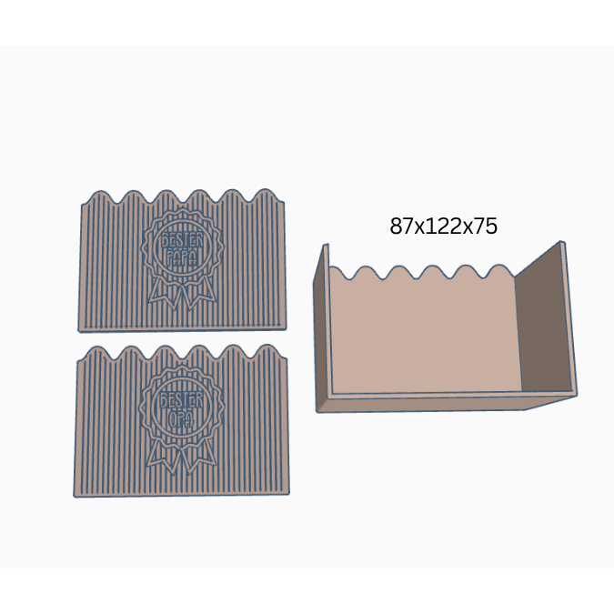 STL 3D Druck Datei Bester Papa Bester Opa Vatertag Männer Mann Geburtstag Box mit Front zum kleben 2 Designs 3D-Druck Datei 122x86x75 – Bild 2