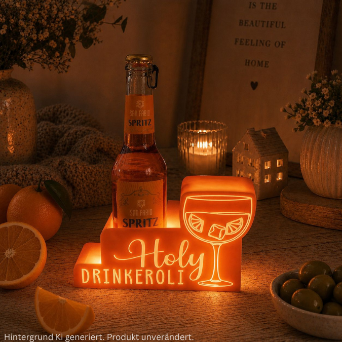 STL 3D Druck Datei Licht Box Holy Drinkeroli für Flasche Spritz od andere Geschenke Flaschenhalter Deckel zum kleben 3D-Druck Datei Sommer