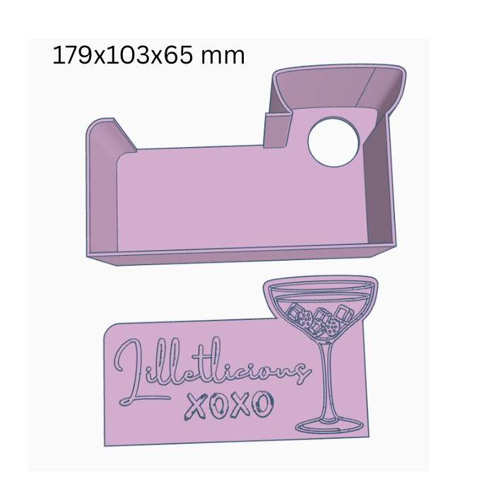 STL 3D Druck Datei Licht Box für kleine Flaschen und Geschenke Flaschenhalter Lilletlicious mit Deckel zum kleben 3D-Druck Datei Sommer – Bild 2