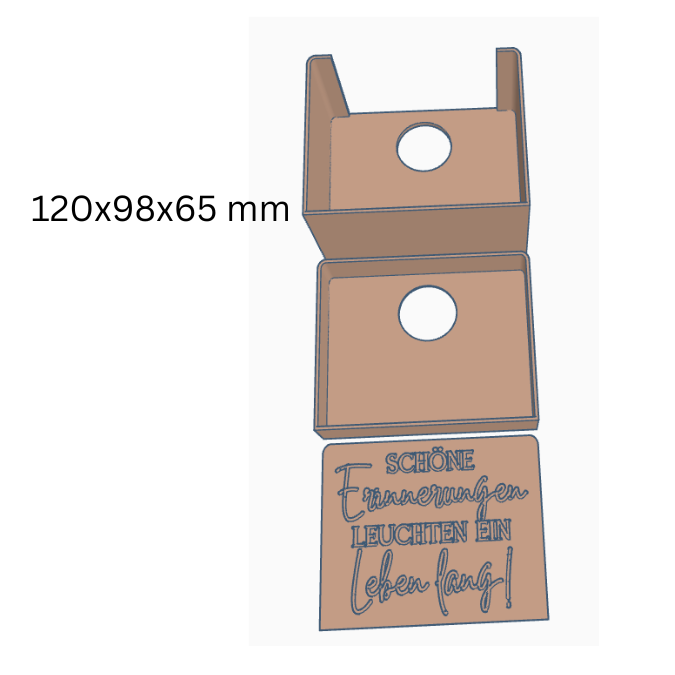 STL 3D Druck Datei Licht Box Schöne Erinnerungen Geschenkidee Flaschenhalter oder Lichtbox zum füllen mit Deckel zum kleben 3D-Druck Datei – Bild 2