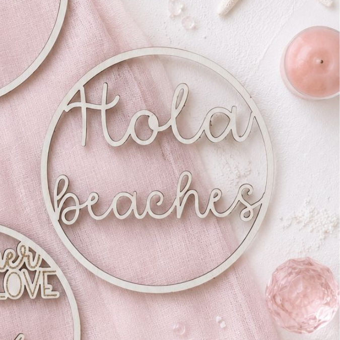 SVG Laserdatei 3 Designs Kranz Kränze Anhänger Summerlove Hola beaches Beach more worry lessParty SVG Datei Strand Urlaub Maritim goodvibes – Bild 7