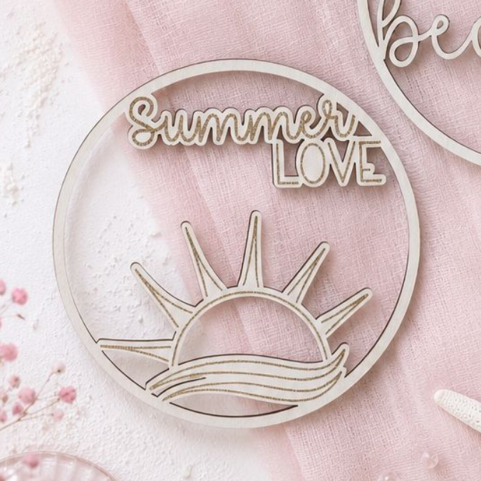 SVG Laserdatei 3 Designs Kranz Kränze Anhänger Summerlove Hola beaches Beach more worry lessParty SVG Datei Strand Urlaub Maritim goodvibes – Bild 4