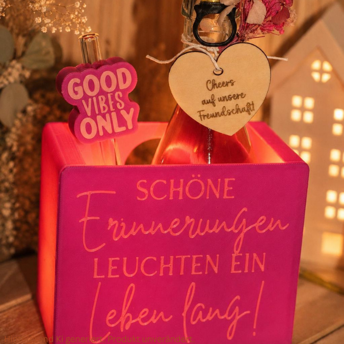 STL 3D Druck Datei Licht Box Schöne Erinnerungen Geschenkidee Flaschenhalter oder Lichtbox zum füllen mit Deckel zum kleben 3D-Druck Datei – Bild 4