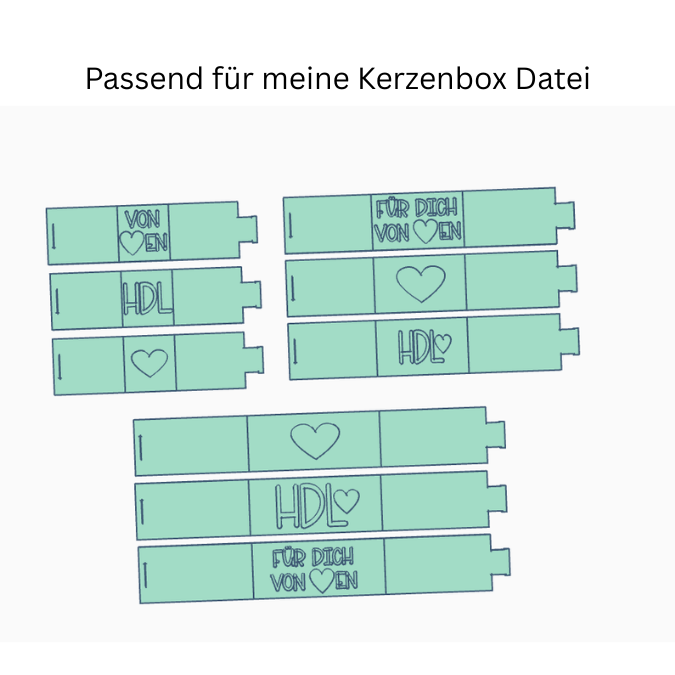 STL 3D Druck Datei Banderolen für Kerzenbox für kleine Stabkerzen Kerzenset 3er Set Banderole Geburtstag Geschenkidee 3D-Druck Datei – Bild 2