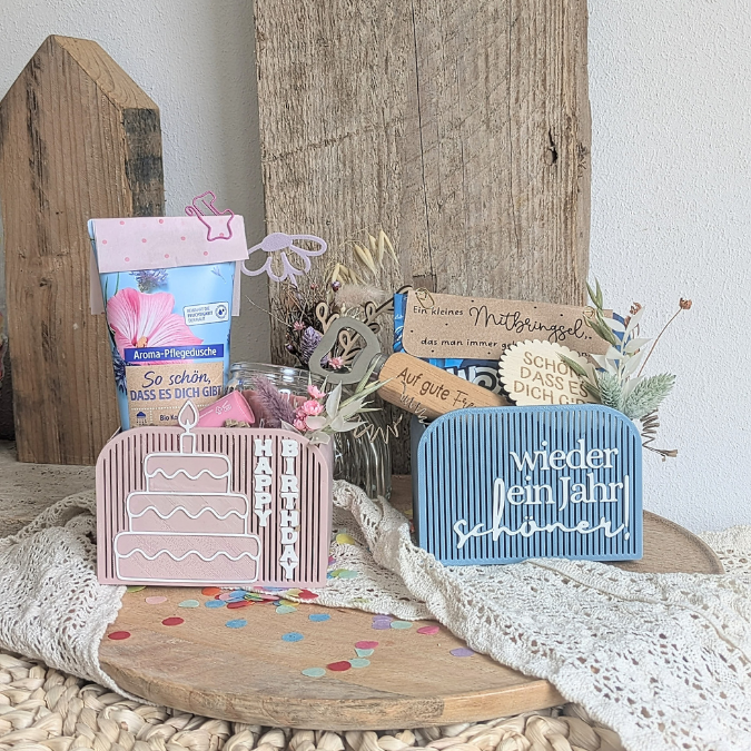 STL 3D Druck Datei Box mit Front zum kleben 4 Designs Geburtstag Kiste zum füllen Geschenkidee Geschenkverpackung Geschenkbox 3D-Druck Datei – Bild 3