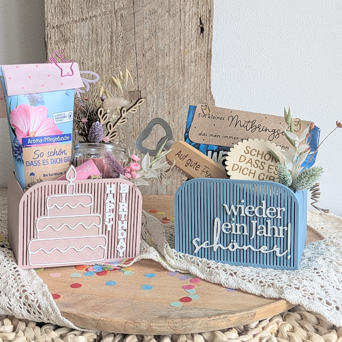 STL 3D Druck Datei Box mit Front zum kleben 4 Designs Geburtstag Kiste zum füllen Geschenkidee Geschenkverpackung Geschenkbox 3D-Druck Datei – Bild 10