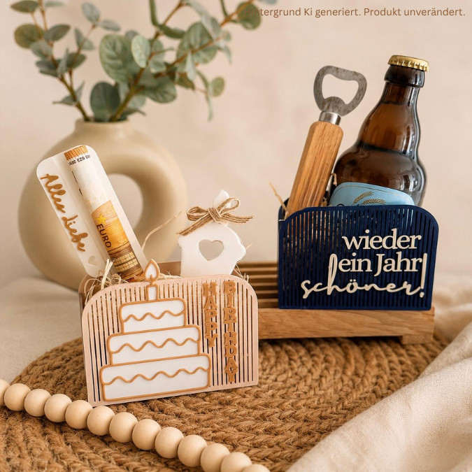 STL 3D Druck Datei Box mit Front zum kleben 4 Designs Geburtstag Kiste zum füllen Geschenkidee Geschenkverpackung Geschenkbox 3D-Druck Datei – Bild 3