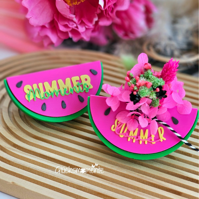 STL 3D Druck Datei Sommer Melone Wassermelone zum kleben Tischdeko Kerzenständer Teelichthalter Sommerparty Melonen