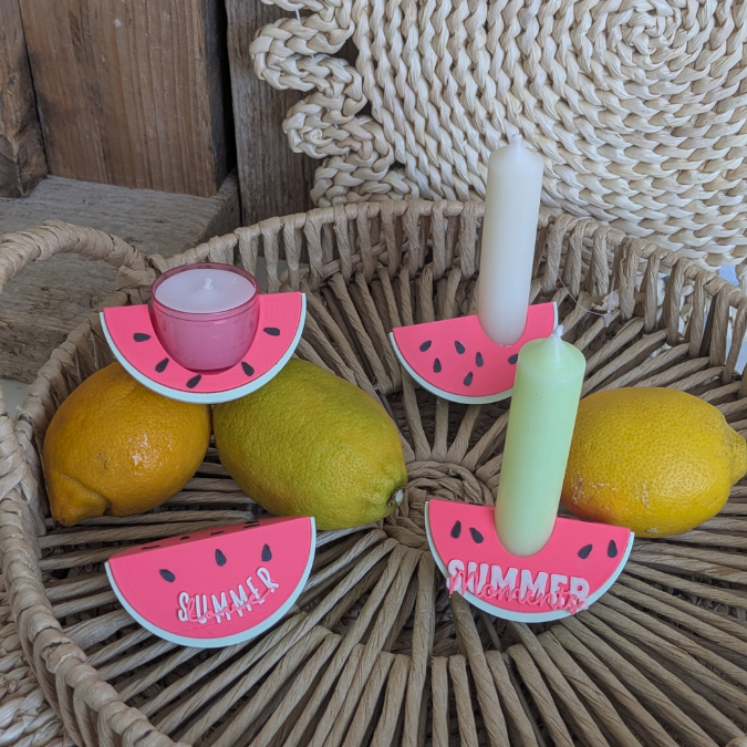 STL 3D Druck Datei Sommer Melone Wassermelone zum kleben Tischdeko Kerzenständer Teelichthalter Sommerparty Melonen – Bild 13