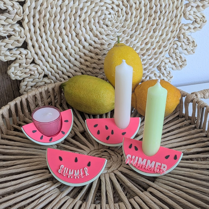 STL 3D Druck Datei Sommer Melone Wassermelone zum kleben Tischdeko Kerzenständer Teelichthalter Sommerparty Melonen – Bild 14