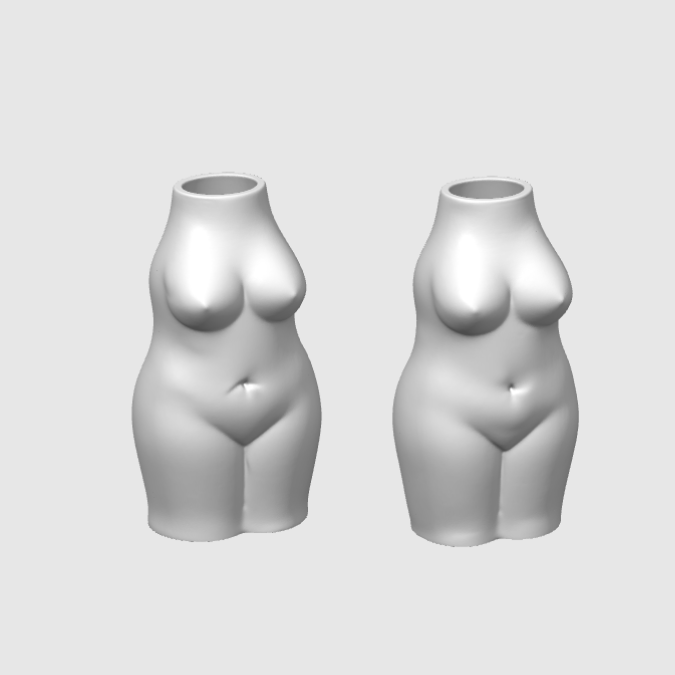 STL 3D Druck Datei 2er Set Body Vasen Frauenkörper Busen Büste Körper Selbstliebe positivity Shabby 3d Druck Vase 3D-Druck Datei Vase Frau – Bild 2