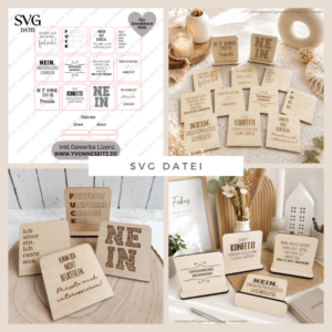 12 Designs SVG Laserdatei Büro Statements 3mm 4mm wechselbare Botschaften für Kollegen lustigSVG Datei Arbeit Sarkasmus