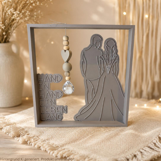 STL 3D Druck Datei Sonnennfänger Aufsteller Geldgeschenk Hochzeit Hochzeitsgeschenk Deko 3D-Datei 3D-Druck Vorlage Brautpaar Geschenkidee – Bild 7