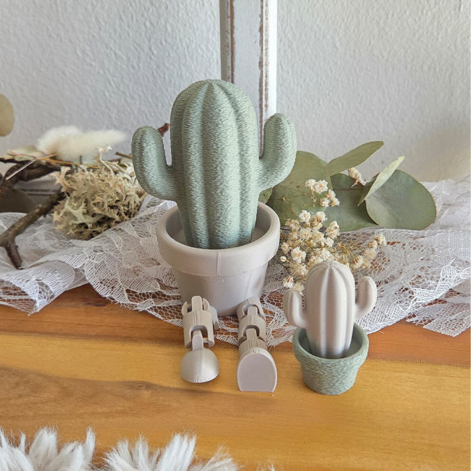 3Mf 3D Druck Datei 2er Set Wackelbeine Kakteen cute boho Deko Frühstück Kaktus mit Beinen Deko 3D-Druck kawaii – Bild 10