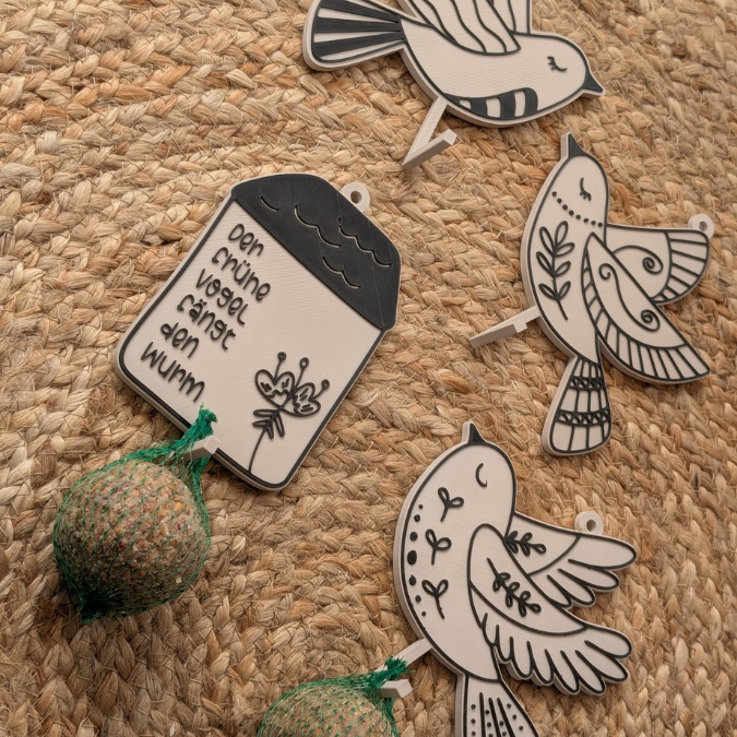 STL 3D Druck Datei Meisenknödel Halter Vogelfutter Halter 4 Designs zum hängen Garten